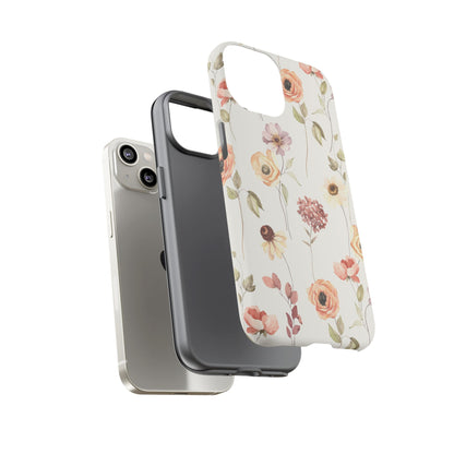 Floral Phone Case, Cute Flower Cover, Botanical Tough Case, Protective Smartphone Shell, Chic Floral Design, Trendy iPhone Case