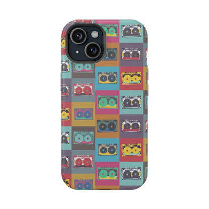 Retro Cassette Tape Phone Case, Vintage Style Tough Case, Music Lover Gift, Funky Tech Accessory, Fun Phone Cover