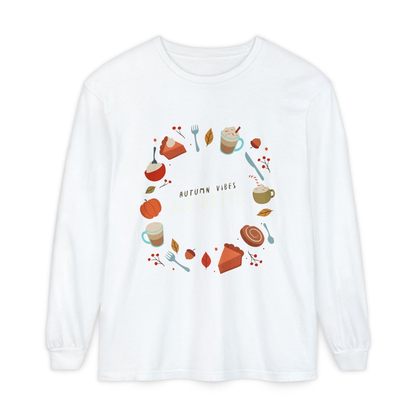 Autumn Vibes Long Sleeve T-Shirt, Cozy Fall Shirt, Unisex Fall Apparel, Thanksgiving Gift, Seasonal Fashion - MaisonThreadory