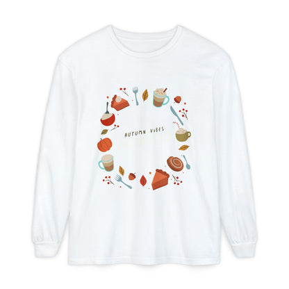 Autumn Vibes Long Sleeve T-Shirt, Cozy Fall Shirt, Unisex Fall Apparel, Thanksgiving Gift, Seasonal Fashion - MaisonThreadory