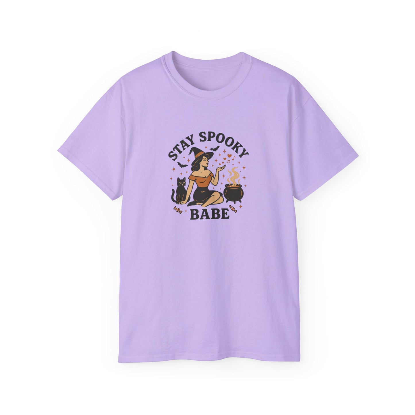 Spooky Halloween Unisex Tee, Stay Spooky Babe Shirt, Plus Size Halloween T-Shirt, Cute Witch Tee, Fall Festive Apparel