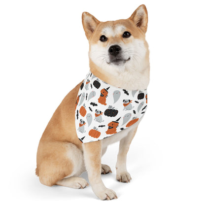 Halloween Pet Bandana Collar, Spooky Dog Accessory, Fall Pet Gear, Trick or Treat Dog Scarf, Halloween Costume Pet Wear - MaisonThreadory