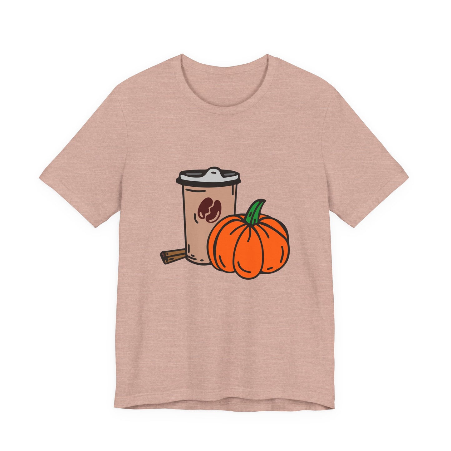 Fall Vibes Pumpkin Coffee Tee, Autumn Pumpkin Shirt, Cozy Casual Tee, Thanksgiving Gift, Unisex Fall Apparel - MaisonThreadory