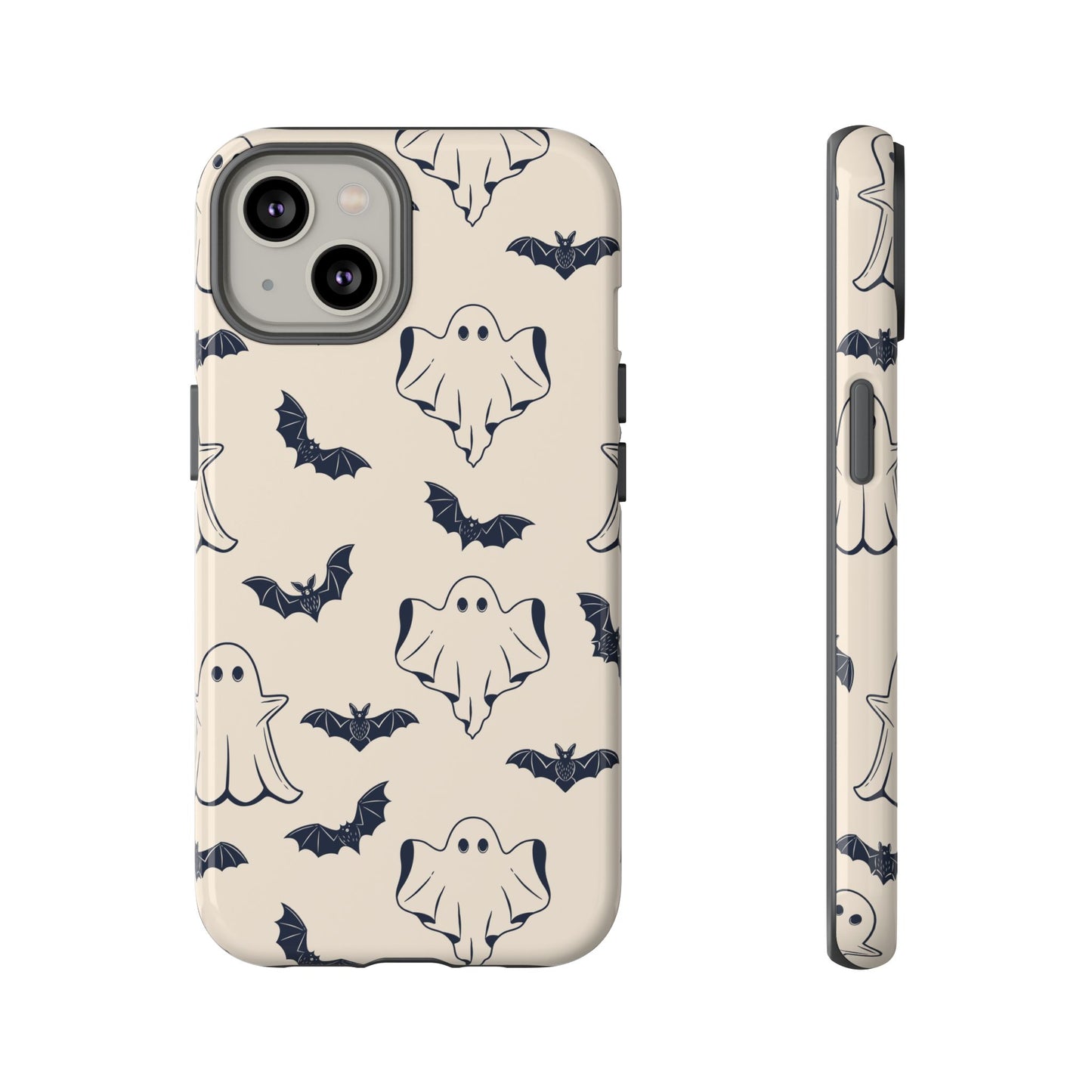 Halloween Phone Case, Ghosts and Bats, Cute Phone Cover, Spooky Accessories, Fall Decor, Gifts for Her, Halloween Party - MaisonThreadory