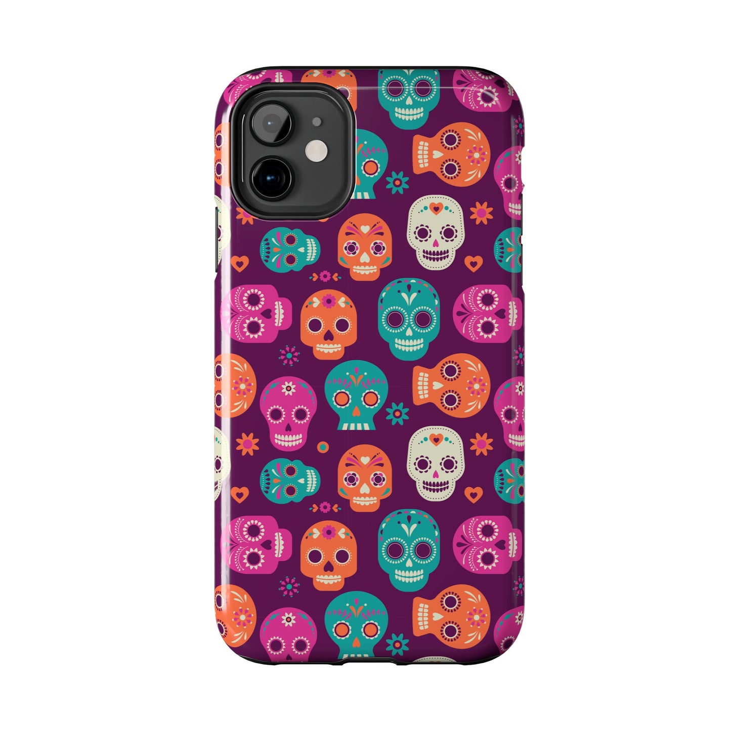 Colorful Skull Phone Case, Tough Cases for Halloween, Unique Phone Cover, Day of the Dead, Fun and Durable Accessories