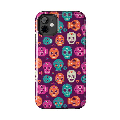 Colorful Skull Phone Case, Tough Cases for Halloween, Unique Phone Cover, Day of the Dead, Fun and Durable Accessories