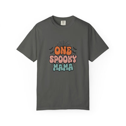 Unisex Halloween T-Shirt, One Spooky Mama Tee, Casual Fall Apparel, Gift for Moms, Halloween Festivities, Spooky Season Shirt