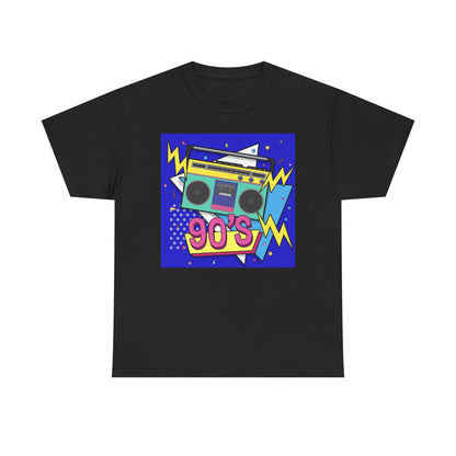 90's Retro Boombox Unisex Heavy Cotton Tee, Nostalgic T-Shirt, 90s Music Apparel, Vintage Style Shirt, Gift for Music Lovers