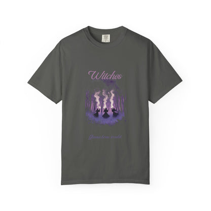 Witches Garment-Dyed T-Shirt | Mystical Apparel for Halloween, Witchy Vibes, Unique Gift, Casual Wear - MaisonThreadory