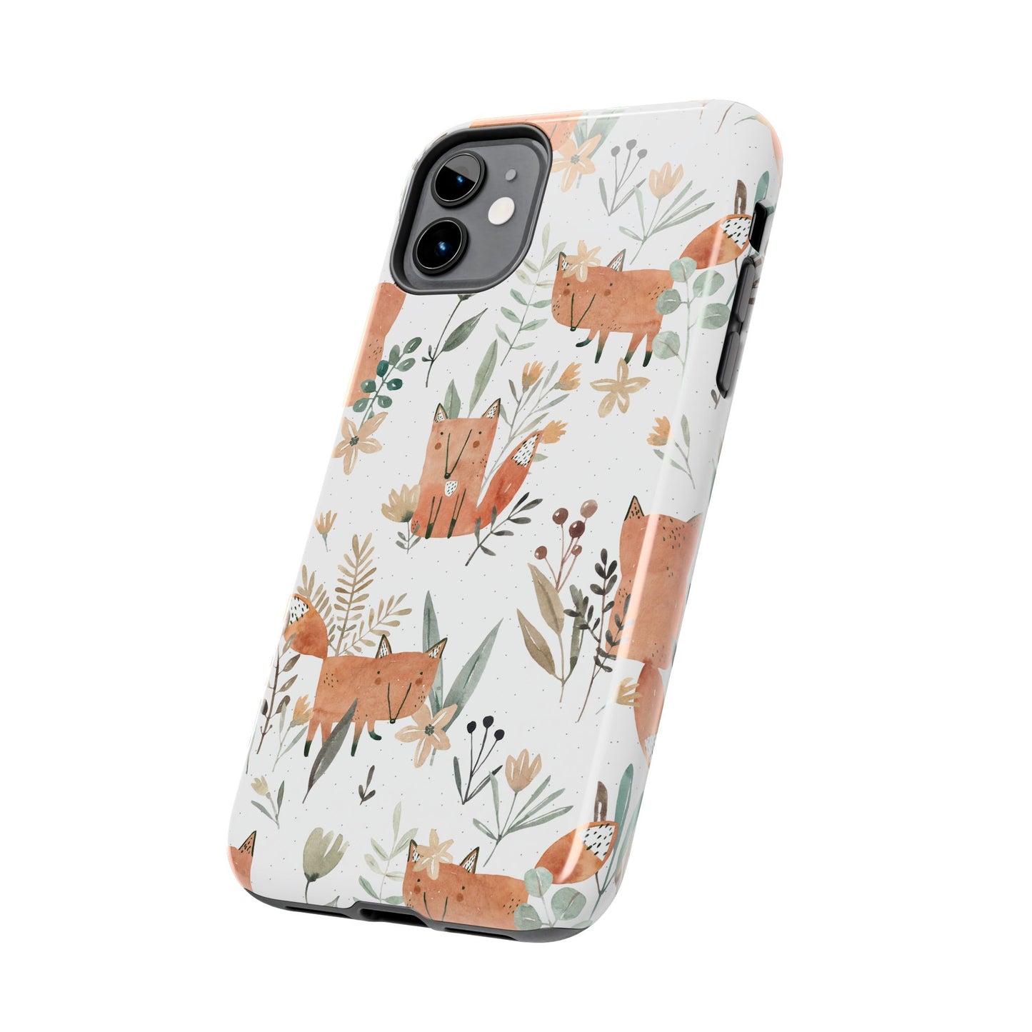 Floral Fox Phone Case, Tough Phone Cases for Nature Lovers, Cute Animal Phone Cover, Gift for Friends, Wildflower Design