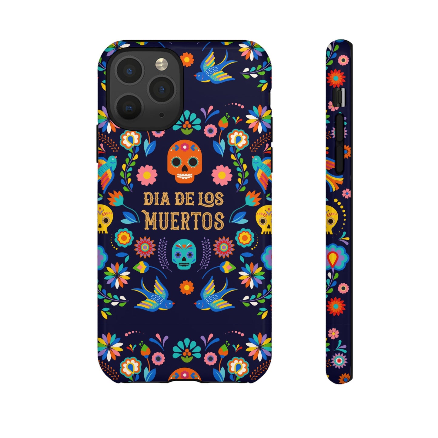 Colorful Dia de los Muertos Phone Case, Skull Design, Floral Phone Cover, Sugar Skull Accessories, Day of the Dead Gift