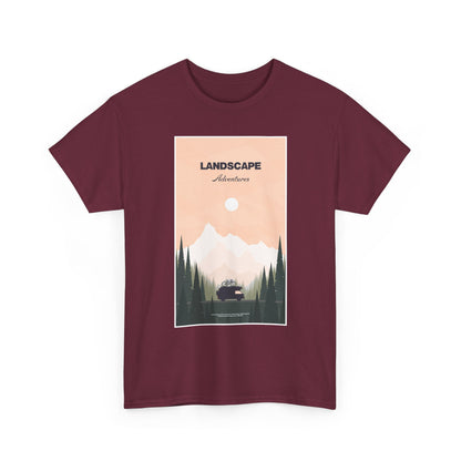 Adventure Landscape Unisex Heavy Cotton Tee, Nature T-Shirt, Casual Outdoors Shirt, Hiking Gift, Travel Apparel - MaisonThreadory