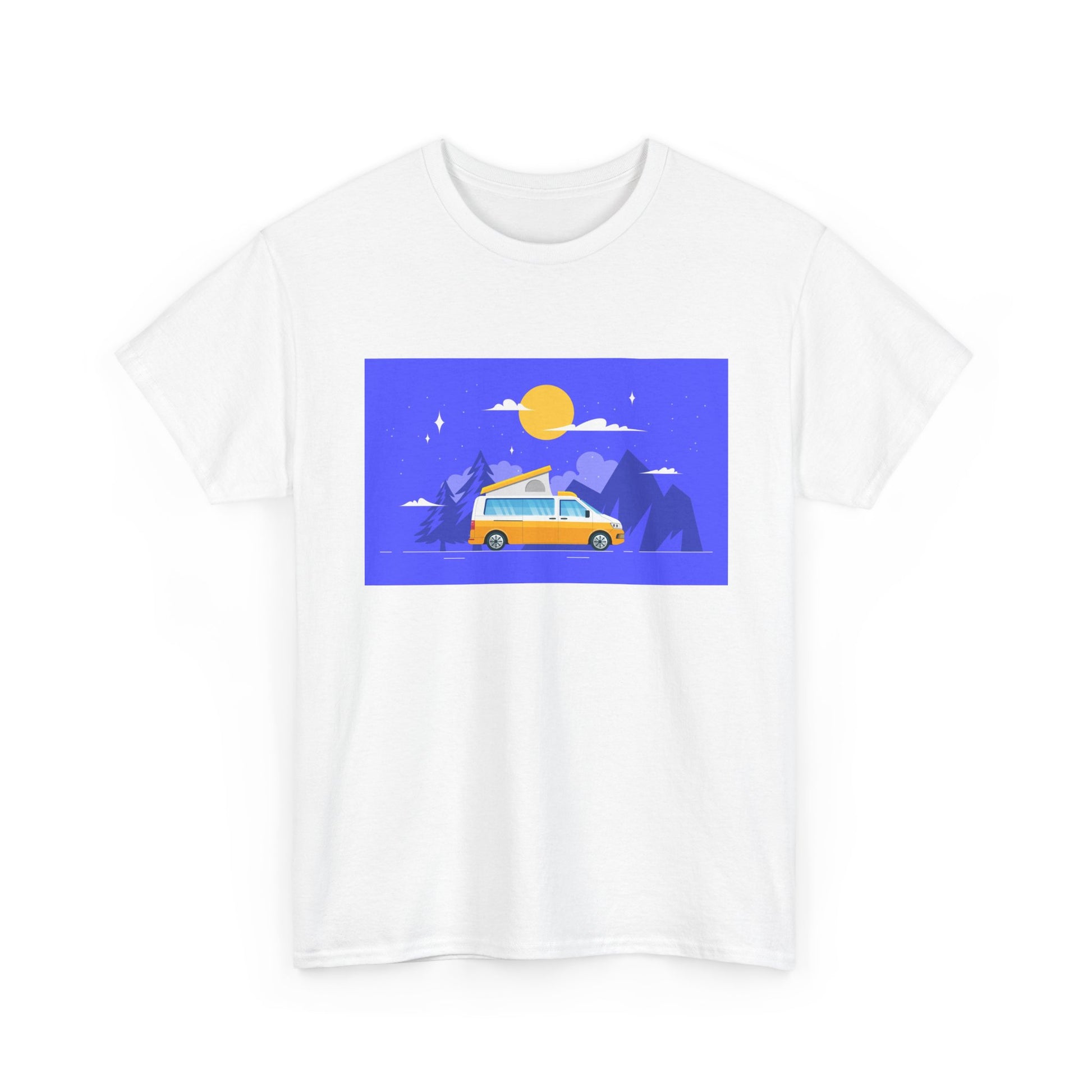 Vintage Van Adventure Tee, Unisex Heavy Cotton Tee, Summer Road Trip Shirt, Camping T-Shirt, Travel Gift, Outdoor Enthusiasts - MaisonThreadory