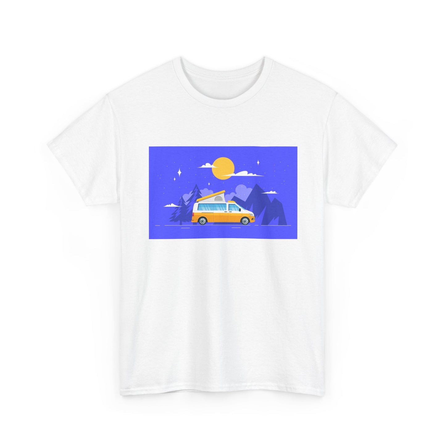 Vintage Van Adventure Tee, Unisex Heavy Cotton Tee, Summer Road Trip Shirt, Camping T-Shirt, Travel Gift, Outdoor Enthusiasts - MaisonThreadory