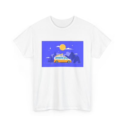 Vintage Van Adventure Tee, Unisex Heavy Cotton Tee, Summer Road Trip Shirt, Camping T-Shirt, Travel Gift, Outdoor Enthusiasts - MaisonThreadory