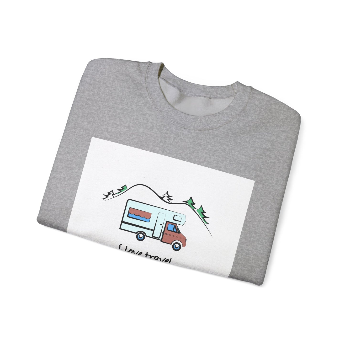 Travel Love Crewneck Sweatshirt | Cozy Adventure Apparel, Perfect for Travel Lovers, Gift Idea for Road Trips, Camping, and Wanderlust - MaisonThreadory