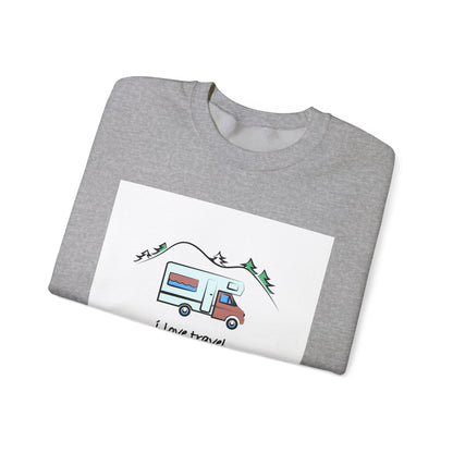 Travel Love Crewneck Sweatshirt | Cozy Adventure Apparel, Perfect for Travel Lovers, Gift Idea for Road Trips, Camping, and Wanderlust - MaisonThreadory