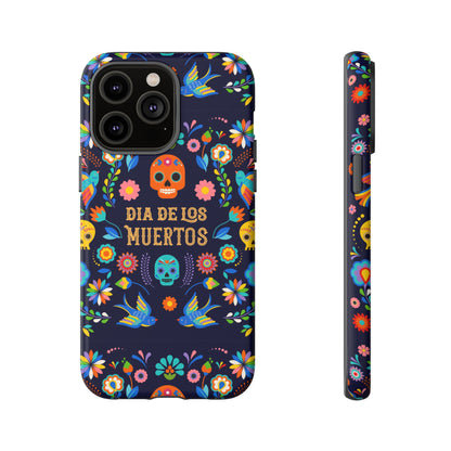 Colorful Dia de los Muertos Phone Case, Skull Design, Floral Phone Cover, Sugar Skull Accessories, Day of the Dead Gift