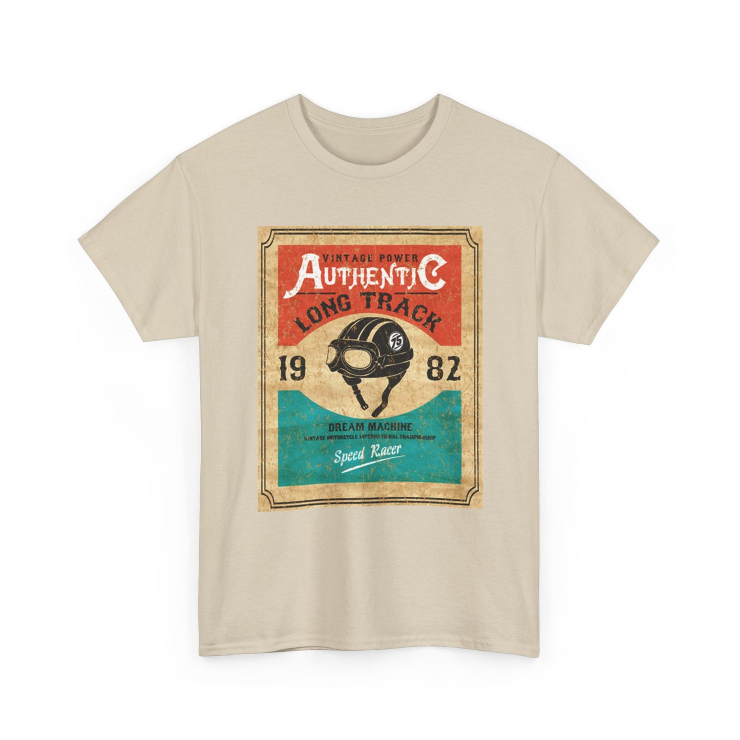Vintage-Inspired Unisex Heavy Cotton Tee, Retro Graphic Tee, Authentic Long Track Shirt, Casual Vintage Wear, Gift for Racing Fans - MaisonThreadory