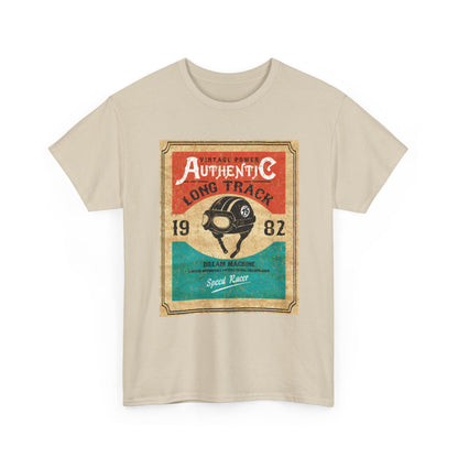 Vintage-Inspired Unisex Heavy Cotton Tee, Retro Graphic Tee, Authentic Long Track Shirt, Casual Vintage Wear, Gift for Racing Fans - MaisonThreadory