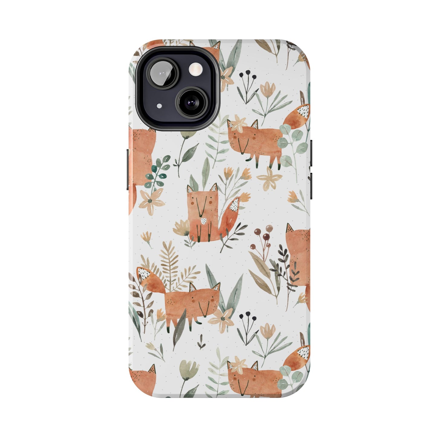 Floral Fox Phone Case, Tough Phone Cases for Nature Lovers, Cute Animal Phone Cover, Gift for Friends, Wildflower Design