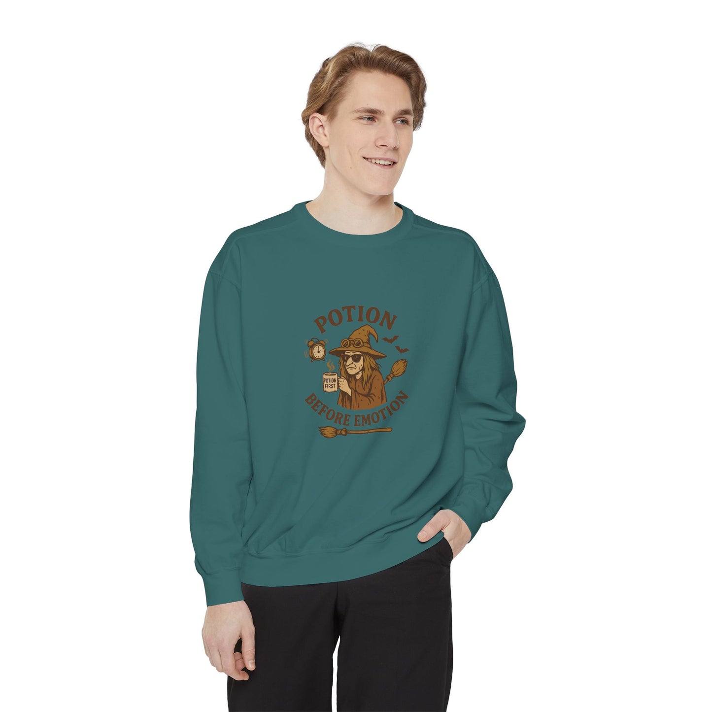 Potion Before Emotion Sweatshirt | Unisex Magical Sweatshirt for Cozy Days, Witchy Gifts, Halloween Apparel, Birthday Present, [...] - MaisonThreadory