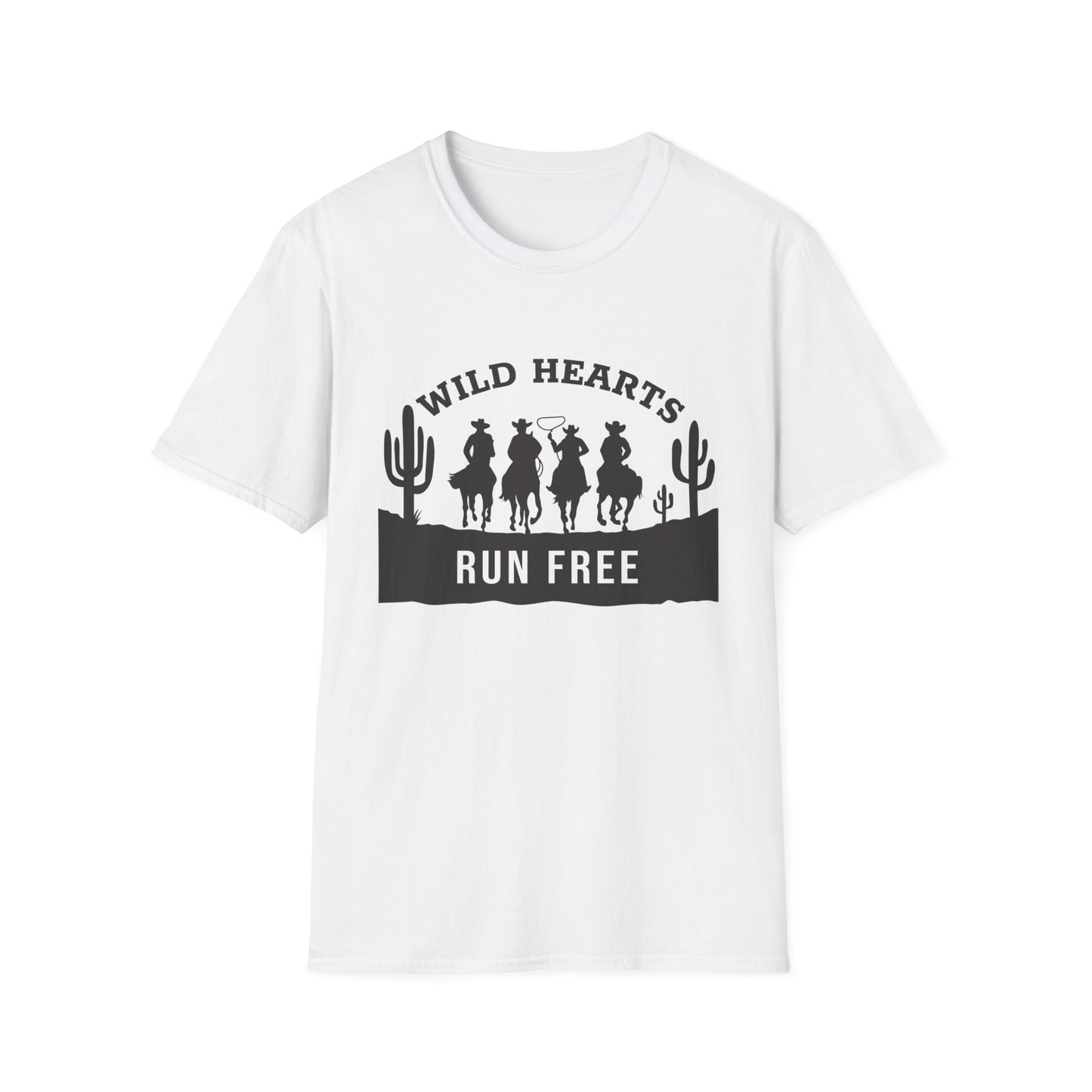Wild Hearts Run Free T‑Shirt — Western Cowboy Rodeo Graphic Tee