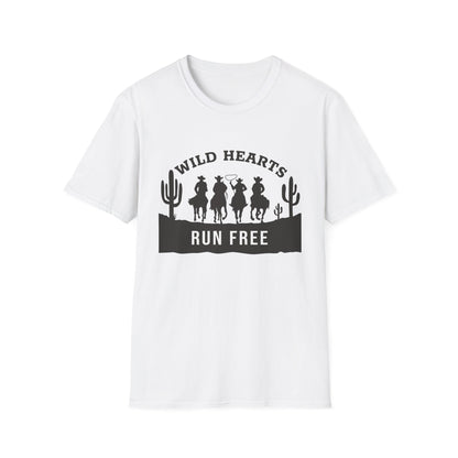 Wild Hearts Run Free T‑Shirt — Western Cowboy Rodeo Graphic Tee