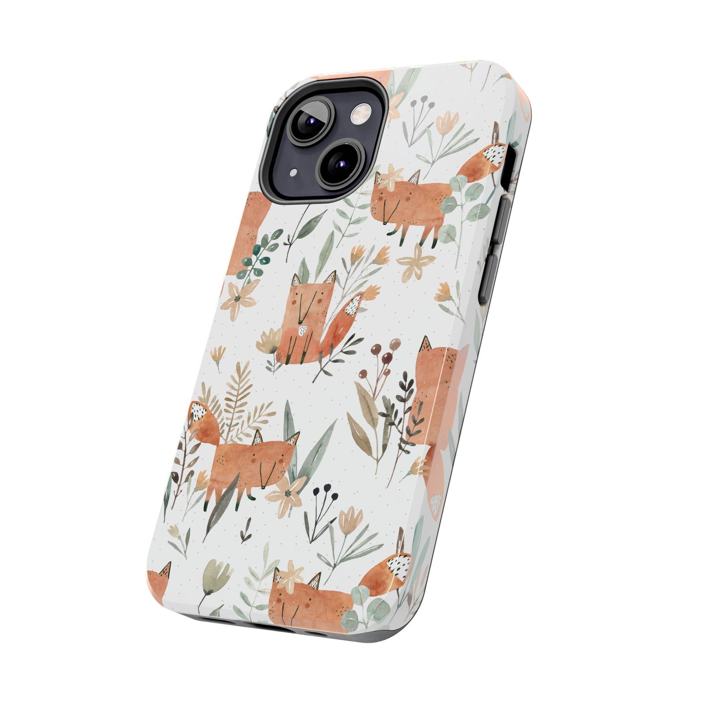 Floral Fox Phone Case, Tough Phone Cases for Nature Lovers, Cute Animal Phone Cover, Gift for Friends, Wildflower Design