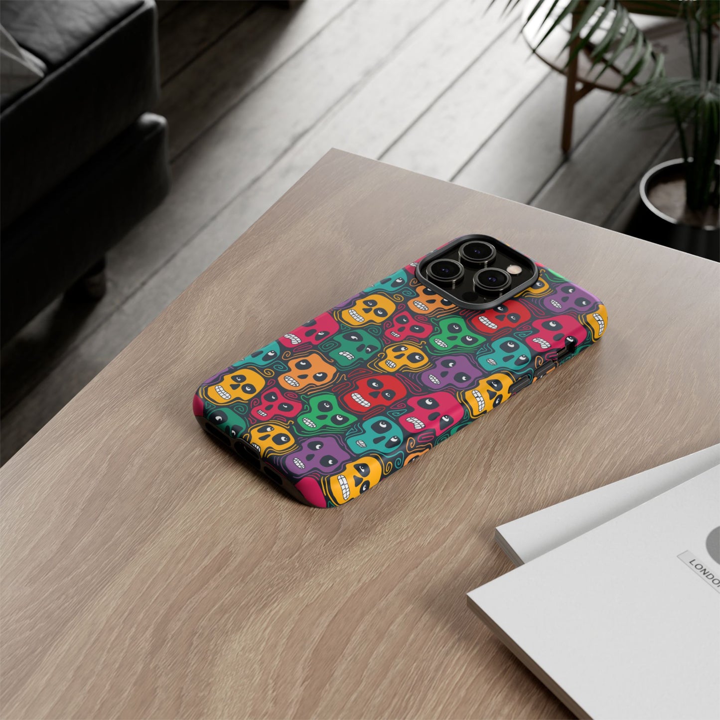 Phone Case, Day of the Dead Tough Case Phone, Mexican Skull Phone Cover, Floral Skeleton Phone Protector, Sugar Skull iPhone Case, Tough