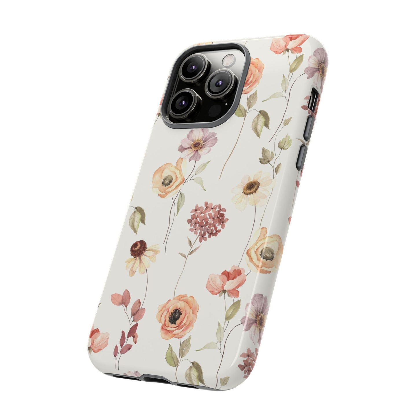 Floral Phone Case, Cute Flower Cover, Botanical Tough Case, Protective Smartphone Shell, Chic Floral Design, Trendy iPhone Case