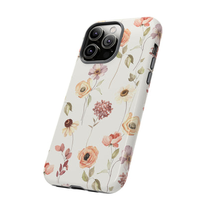 Floral Phone Case, Cute Flower Cover, Botanical Tough Case, Protective Smartphone Shell, Chic Floral Design, Trendy iPhone Case