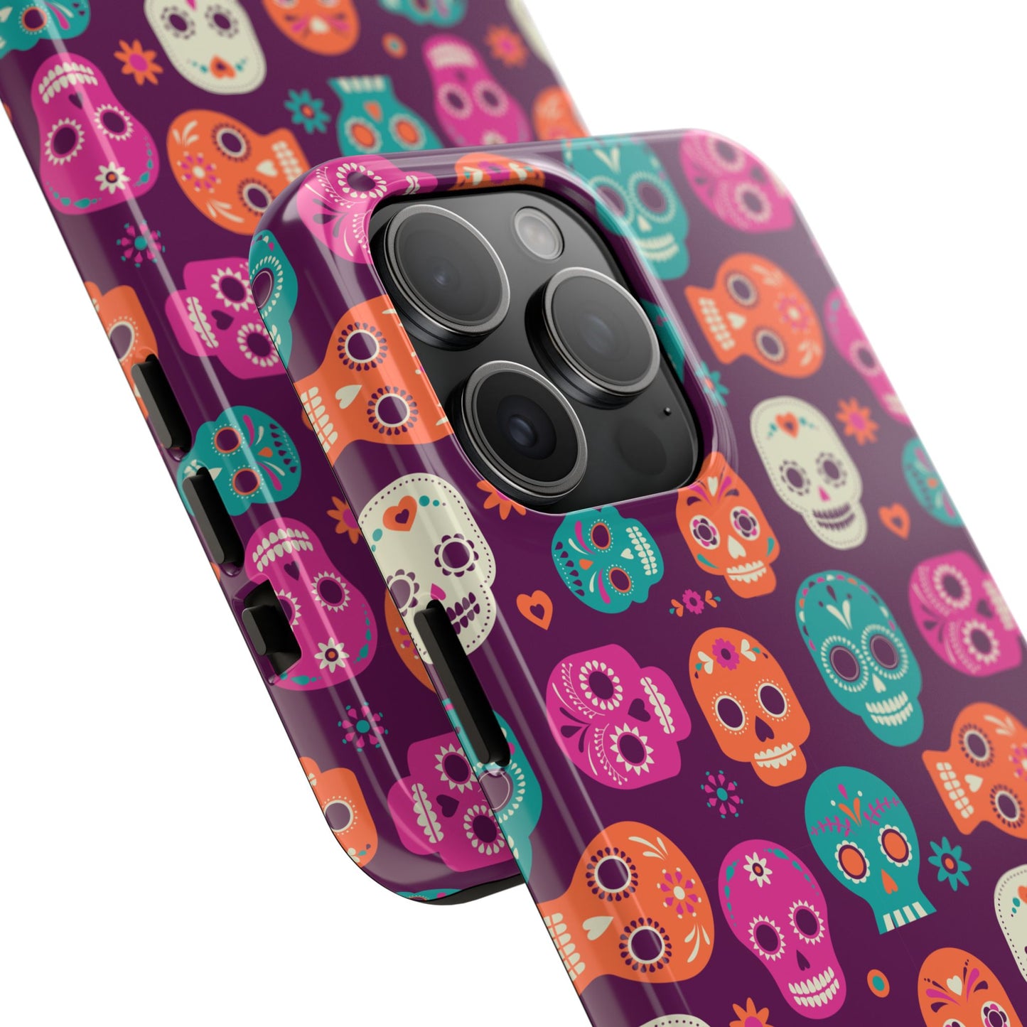 Colorful Skull Phone Case, Tough Cases for Halloween, Unique Phone Cover, Day of the Dead, Fun and Durable Accessories