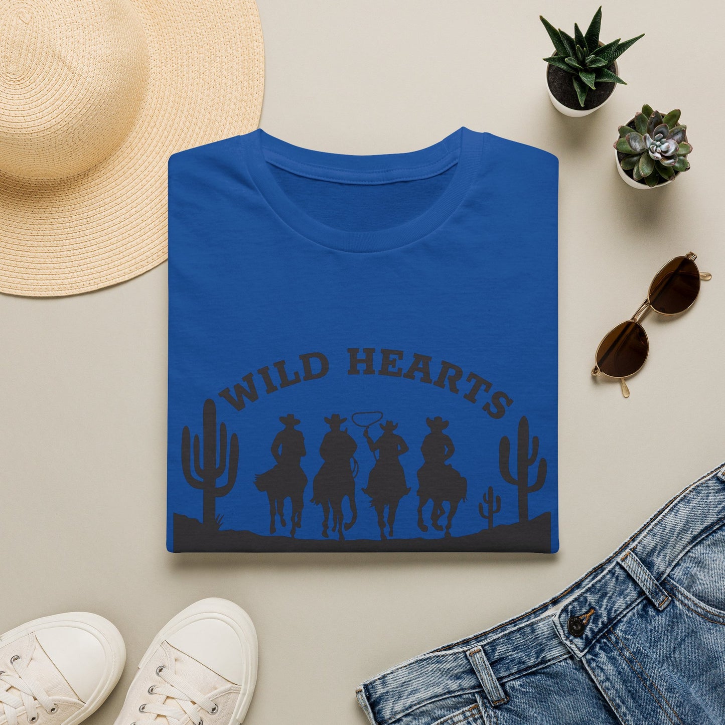 Wild Hearts Run Free T‑Shirt — Western Cowboy Rodeo Graphic Tee