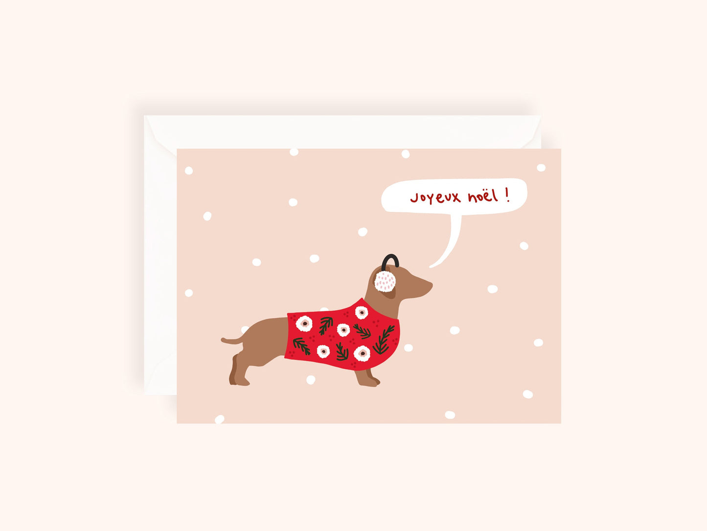Carte de Noël pliée - format 5x7"