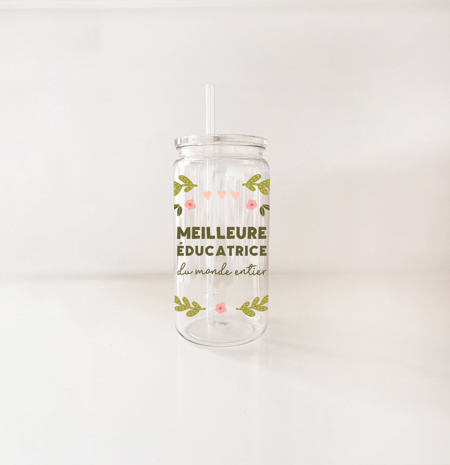 Verre en plastique 16oz - enseignante & éducatrice