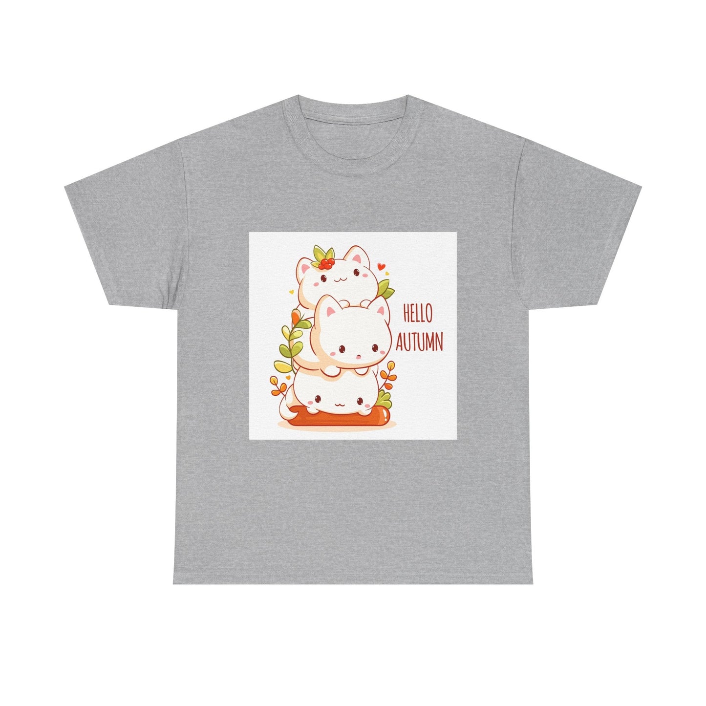 Autumn Cat Tee: Cute Fall Shirt for Cat Lovers, Unisex Tee, Seasonal Apparel, Halloween Gift, Cozy Clothing - MaisonThreadory