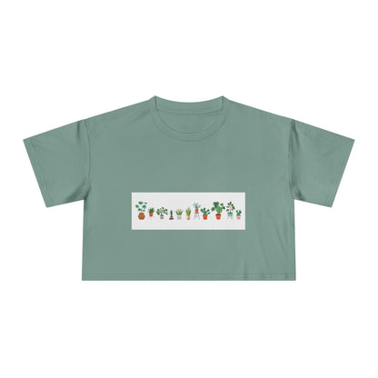 Botanical Bliss Women's Crop Tee, Cute Plant Lover Tee, Gardening Gift, Summer Fashion, Eco - Friendly Style, Trendy Crop Top - MaisonThreadory