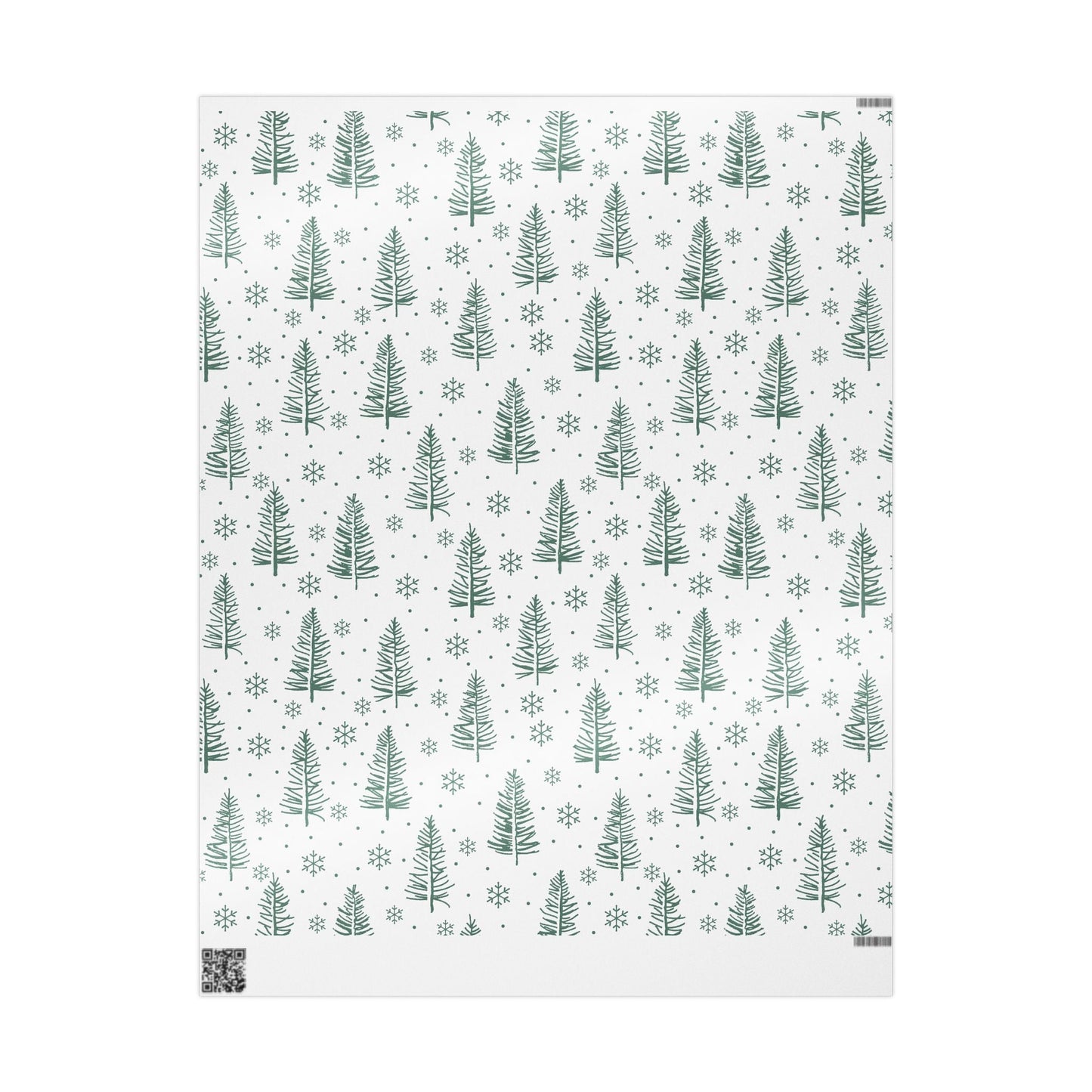 Christmas Tree Pattern Wrapping Paper – Green Pine & Snowflake Holiday Gift Wrap - MaisonThreadory