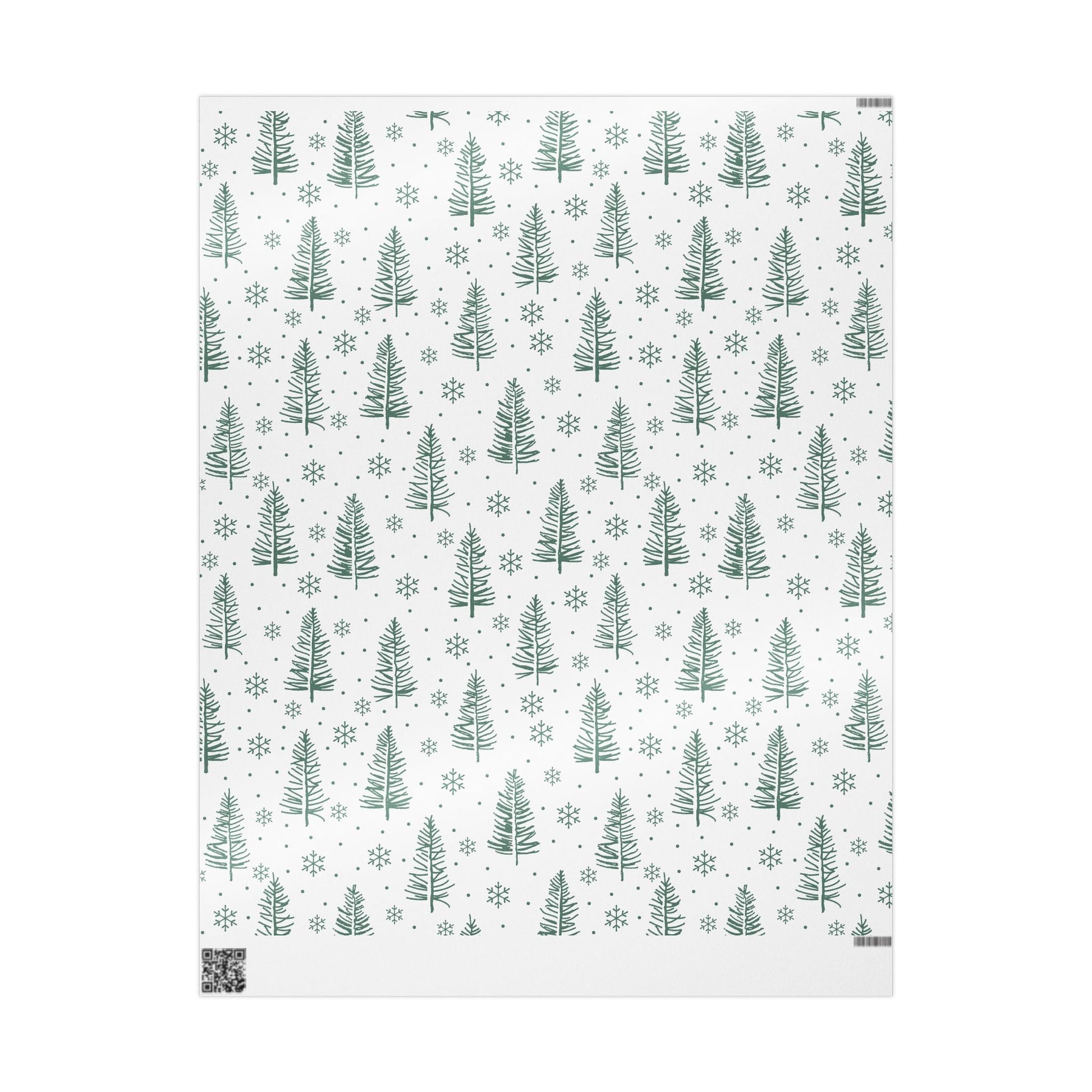 Christmas Tree Pattern Wrapping Paper – Green Pine & Snowflake Holiday Gift Wrap - MaisonThreadory