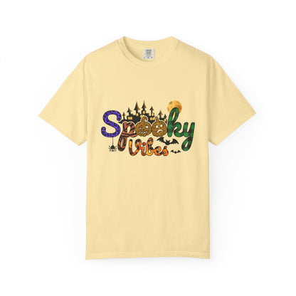 Spooky Vibes T-Shirt, Halloween Shirt, Unisex Tee, Fall Fashion, Casual Wear, Gift for Haunted Lovers - MaisonThreadory