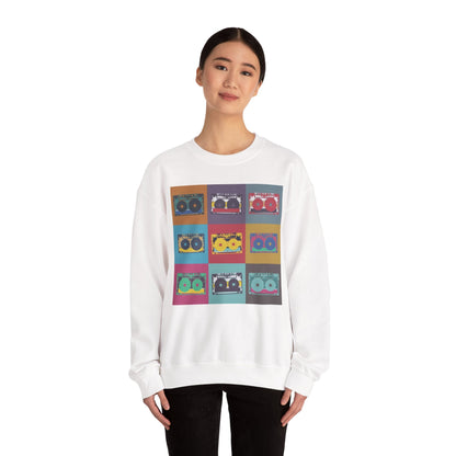 Vintage Boombox Crewneck Sweatshirt, Cozy Unisex Sweatshirt, Retro Music Gift, Casual Lounge Wear, Perfect for Music Lovers - MaisonThreadory