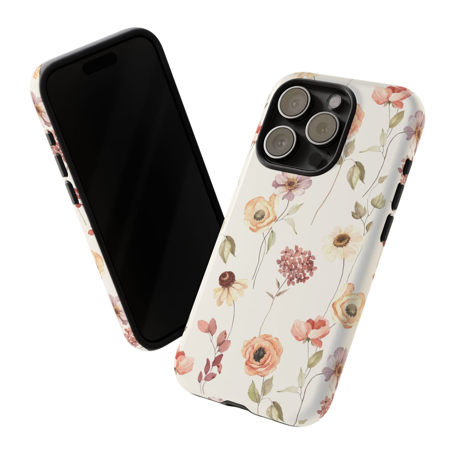 Floral Phone Case, Cute Flower Cover, Botanical Tough Case, Protective Smartphone Shell, Chic Floral Design, Trendy iPhone Case - MaisonThreadory