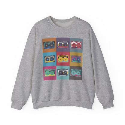 Vintage Boombox Crewneck Sweatshirt, Cozy Unisex Sweatshirt, Retro Music Gift, Casual Lounge Wear, Perfect for Music Lovers - MaisonThreadory