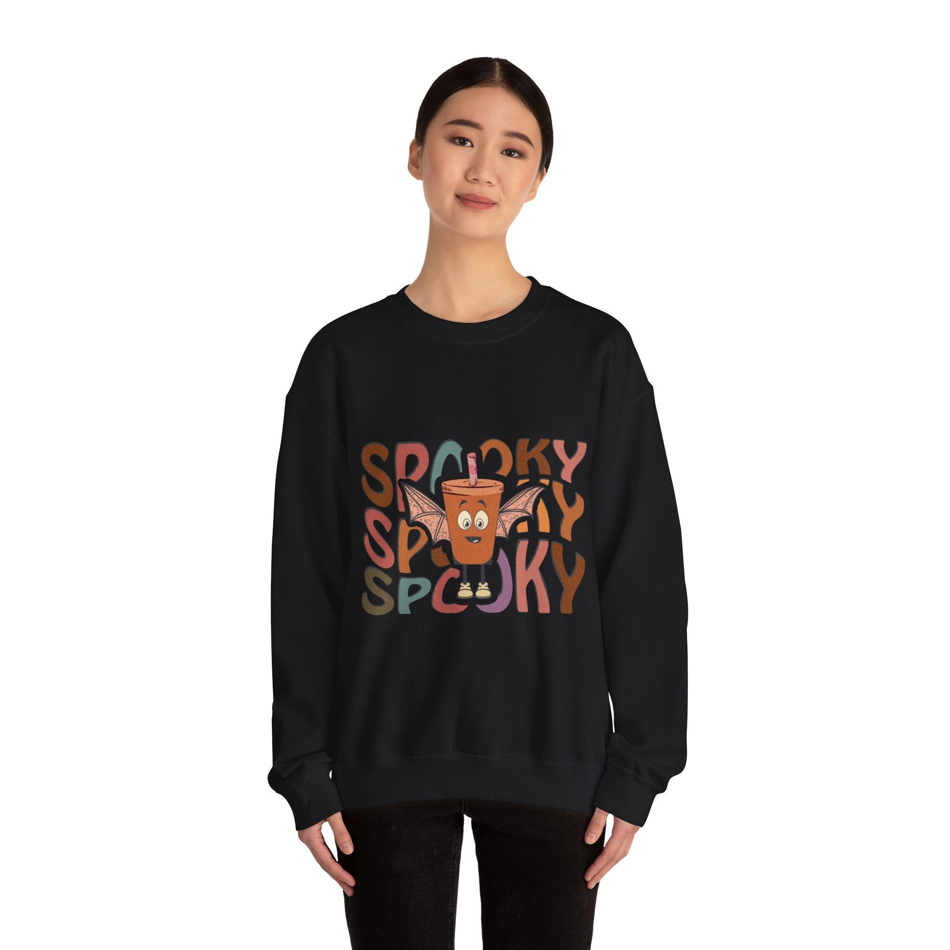 Spooky Vibes Crewneck Sweatshirt - Unisex Halloween Sweater for Cozy Nights, Fall Fashion, Gift for Spooky Season, Festive Apparel - MaisonThreadory