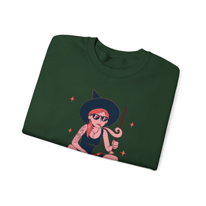 Chic Witch Sweatshirt - Cozy Unisex Crewneck for Halloween, Fall Fashion, Casual Wear, Gift for Friends & Family - MaisonThreadory