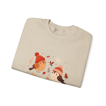 Cozy Birdie Crewneck Sweatshirt - Cute Winter Apparel, Gift for Bird Lovers, Fall Fashion, Layering Sweatshirt, Holiday Gift - MaisonThreadory