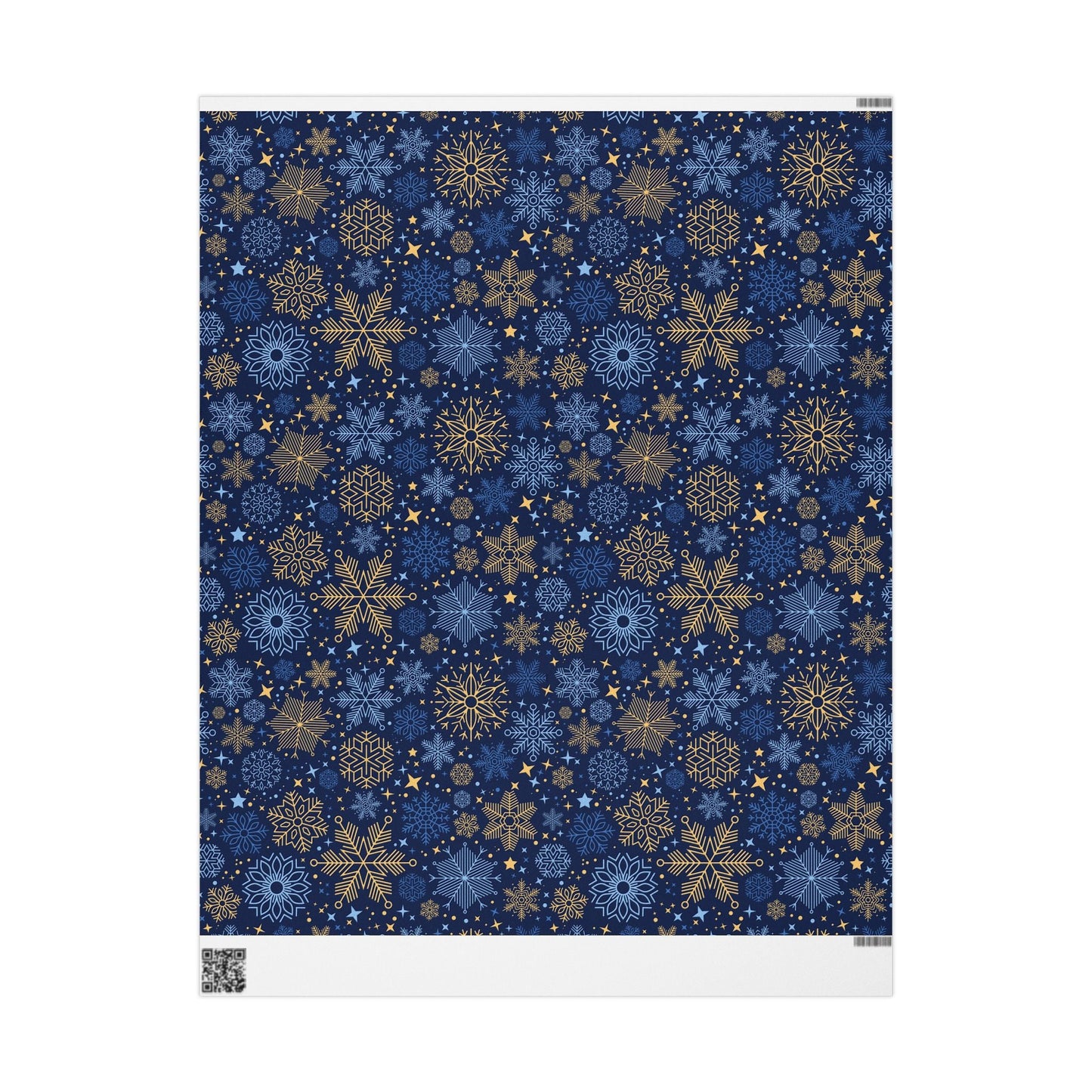 Holiday Snowflake Wrapping Paper - Navy & Gold Gift Wrap - MaisonThreadory