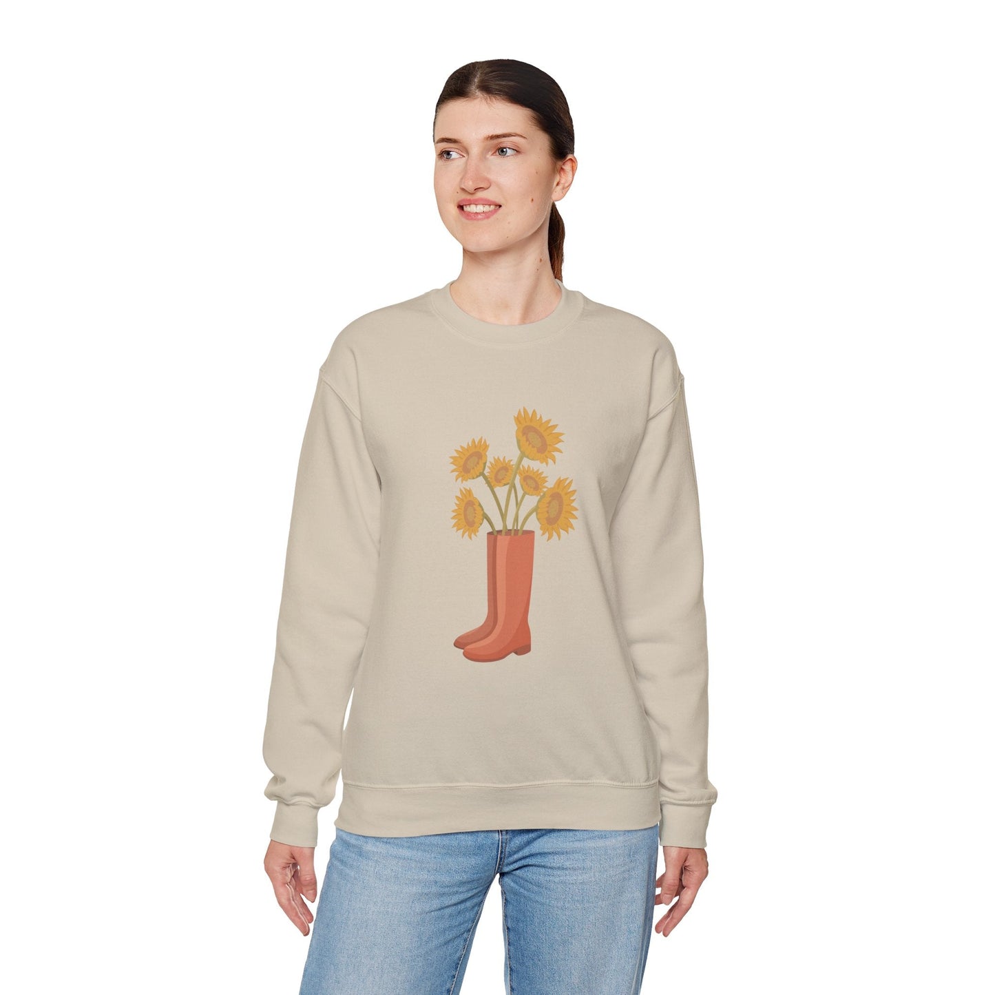 Sunny Boots Floral Crewneck Sweatshirt - MaisonThreadory