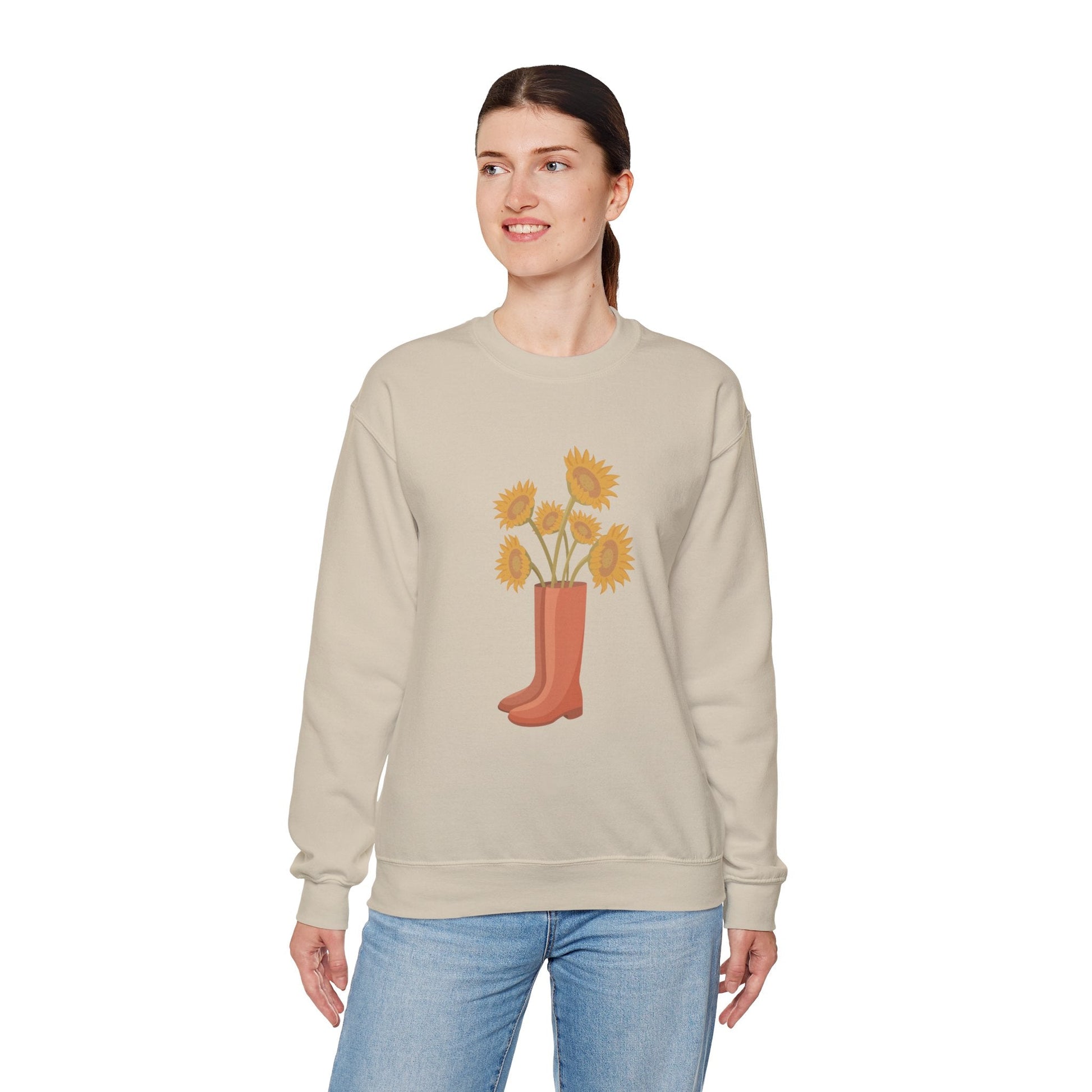 Sunny Boots Floral Crewneck Sweatshirt - MaisonThreadory